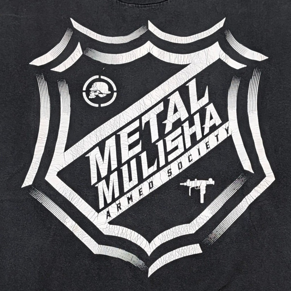 Metal Mulisha Armed Society Graphic T-Shirt Mens Large Black Cotton Short Sleeve